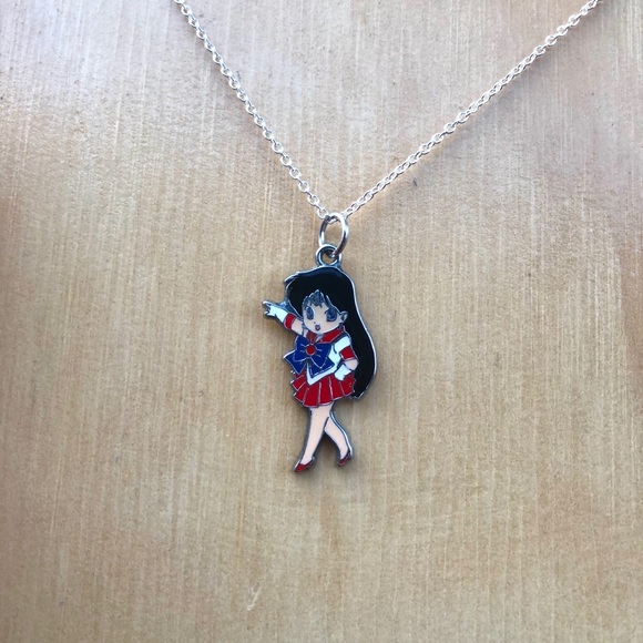 Vintage Jewelry - Sailor Mars Charm Necklace 18” Chain